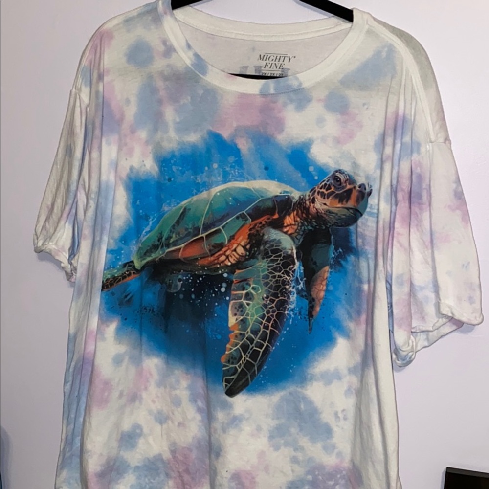 Mighty Fine turtle recycle cropped t-shirt